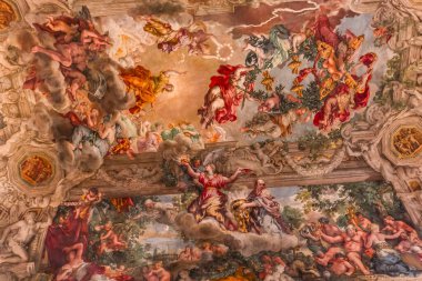 Roma, İtalya, 13 Haziran 2015: Tavan fresk tarafından Pierre de Cortone, Palazzo Barberini, 13 Haziran 2015, Roma, İtalya