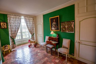 ANGERS, FRANCE, 25 Mart 2024: Angers, Loire Valley, Fransa yakınlarındaki Chateau de Villandry 'nin iç dekorları