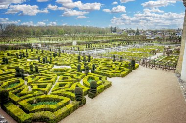 ANGERS, FRANCE, 25 Mart 2024: Angers yakınlarındaki Chateau de Villandry 'nin dış dekorları, Loire Valley, Fransa