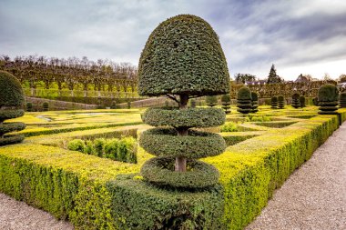 ANGERS, FRANCE, 25 Mart 2024: Angers yakınlarındaki Chateau de Villandry 'nin dış dekorları, Loire Valley, Fransa