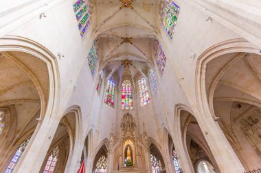 CLERY, FRANCE, 29 Mart 2024, Clery Kraliyet Manastırı, Orleans, Loire Valley, Fransa