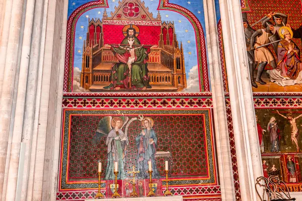 stock image BAYEUX, FRANCE, MAY 14, 2024 : interiors architectural decors of Cathedral of Our Lady of Bayeux, norrmandy