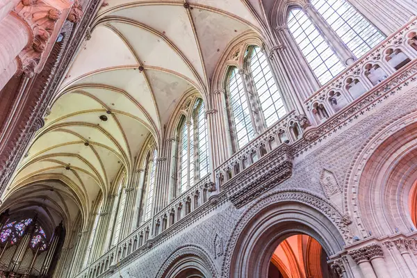 stock image BAYEUX, FRANCE, MAY 14, 2024 : interiors architectural decors of Cathedral of Our Lady of Bayeux, norrmandy