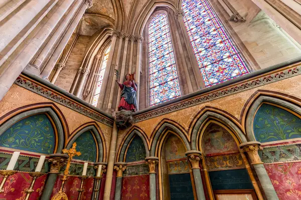 stock image BAYEUX, FRANCE, MAY 14, 2024 : interiors architectural decors of Cathedral of Our Lady of Bayeux, norrmandy