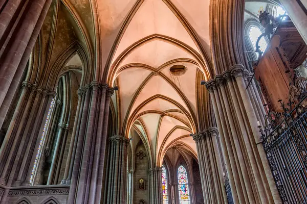 stock image BAYEUX, FRANCE, MAY 14, 2024 : interiors architectural decors of Cathedral of Our Lady of Bayeux, norrmandy