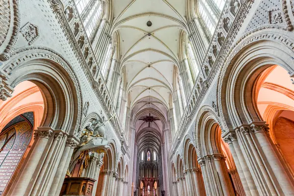 stock image BAYEUX, FRANCE, MAY 14, 2024 : interiors architectural decors of Cathedral of Our Lady of Bayeux, norrmandy