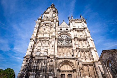 EVREUX, FRANCE, MAY 11, 2024 : exteriors and architectural decors of Cathedral of Our Lady of Evreux clipart