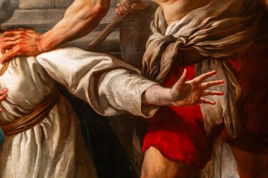 PARIS, FRANCE, 5 Haziran 2024: Gobelins atölyesindeki restorasyon sırasında notre-dame-de-Paris katedralinin iç dekorasyonu