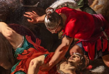 PARIS, FRANCE, 5 Haziran 2024: Gobelins atölyesindeki restorasyon sırasında notre-dame-de-Paris katedralinin iç dekorasyonu