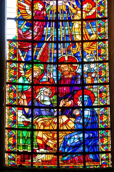 stock image CAMBRAI, PICARDY, FRANCE, JUNE 13, 2024 : interiors and architectural details of gothic church of Saint Gery