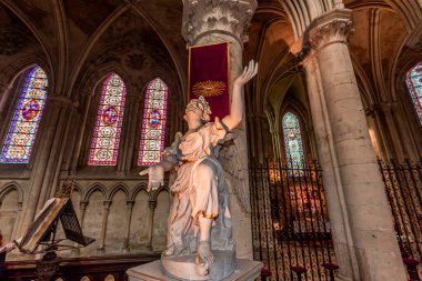 LISIEUX, CALVADOS, NORMANDY, FRANCE, MAY 12, 2024 : interiors architectural decors of Cathedral Saint Peter clipart