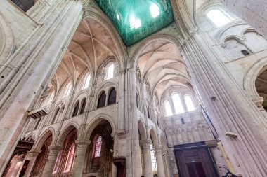 LISIEUX, CALVADOS, NORMANDY, FRANCE, MAY 12, 2024 : interiors architectural decors of Cathedral Saint Peter clipart