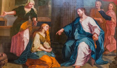 CAEN, CALVADOS, NORMANDY, FRANCE, MAYIS 16, 2024: Abbaye aux Hatunları olarak da bilinen kadın manastırının mimari detayları