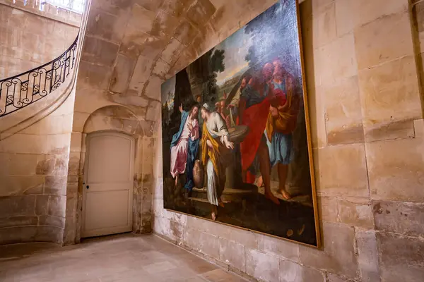 stock image CAEN, CALVADOS, NORMANDY, FRANCE, MAY 16, 2024 : architectural details of ladies abbey, also known as Abbaye aux dames