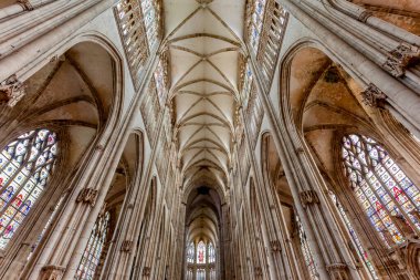 ROUEN, FRANCE, MAY 08, 2024 : interiors and architectural decors of  cathedral Saint Ouen clipart