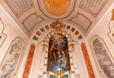 LYON, RHON, FRANCE, ECTOBER 15, 2024: Saint Bruno des Chartreux Kilisesi 'nin iç ve mimari detayları