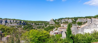 Ortaçağ köyü Balazuc, Ardeche, Provence, Cevennes, Fransa