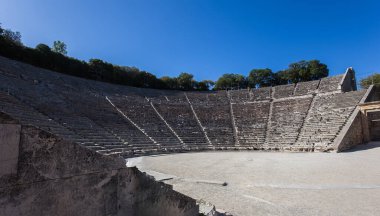 Epidaurus, Yunanistan, 12 Eylül 2017: Antik Tiyatro ve Epidaurus, 12 Eylül 2017 Argolis, peloponnese, Yunanistan