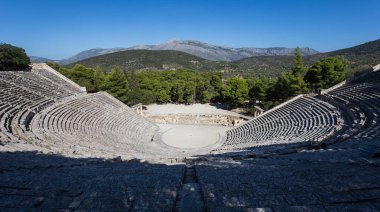 Epidaurus, Yunanistan, 12 Eylül 2017: Antik Tiyatro ve Epidaurus, 12 Eylül 2017 Argolis, peloponnese, Yunanistan