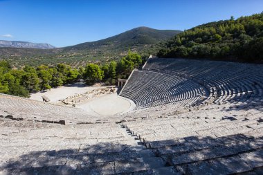 Epidaurus, Yunanistan, 12 Eylül 2017: Antik Tiyatro ve Epidaurus, 12 Eylül 2017 Argolis, peloponnese, Yunanistan