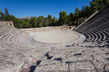 Epidaurus, Yunanistan, 12 Eylül 2017: Antik Tiyatro ve Epidaurus, 12 Eylül 2017 Argolis, peloponnese, Yunanistan