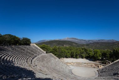 Epidaurus, Yunanistan, 12 Eylül 2017: Antik Tiyatro ve Epidaurus, 12 Eylül 2017 Argolis, peloponnese, Yunanistan