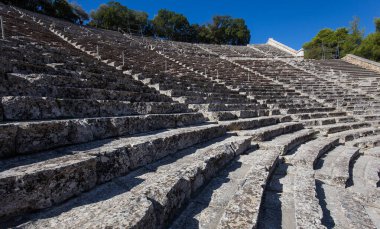 Epidaurus, Yunanistan, 12 Eylül 2017: Antik Tiyatro ve Epidaurus, 12 Eylül 2017 Argolis, peloponnese, Yunanistan