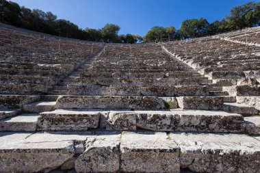 Epidaurus, Yunanistan, 12 Eylül 2017: Antik Tiyatro ve Epidaurus, 12 Eylül 2017 Argolis, peloponnese, Yunanistan