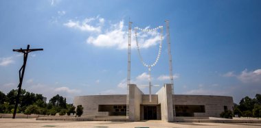FATIMA, PORTUGAL, 21 HAZİRAN, 2017: Fatima leydimizin dış ve sığınma yerinin detayları, 21 Haziran 2017, Fatima, Portekiz