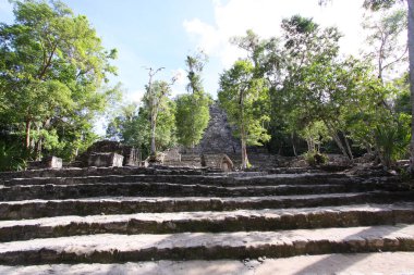 Büyük Maya Piramidi Coba, Yucatan, Meksika Riviera Maya