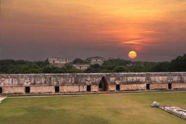 Uxmal, Yucatan, Meksika, Riviera Maya, Quintana Roo kalıntıları