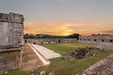 Uxmal, Yucatan, Meksika, Riviera Maya, Quintana Roo kalıntıları
