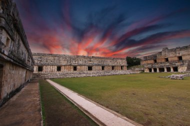 Uxmal, Yucatan, Meksika, Riviera Maya, Quintana Roo kalıntıları