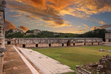Uxmal, Yucatan, Meksika, Riviera Maya, Quintana Roo kalıntıları