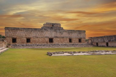 Uxmal, Yucatan, Meksika, Riviera Maya, Quintana Roo kalıntıları