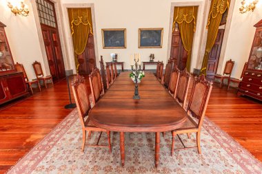 MAFRA, PORTUGAL, 13 Mart 2025, Mafra 'nın ulusal sarayının iç ve mimari detayları