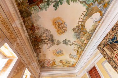 MAFRA, PORTUGAL, 13 Mart 2025, Mafra 'nın ulusal sarayının iç ve mimari detayları