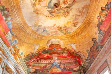 MAFRA, PORTUGAL, 13 Mart 2025, Mafra 'nın ulusal sarayının iç ve mimari detayları