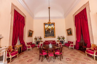 MAFRA, PORTUGAL, 13 Mart 2025, Mafra 'nın ulusal sarayının iç ve mimari detayları
