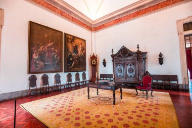 MAFRA, PORTUGAL, 13 Mart 2025, Mafra 'nın ulusal sarayının iç ve mimari detayları