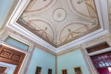 MAFRA, PORTUGAL, 13 Mart 2025, Mafra 'nın ulusal sarayının iç ve mimari detayları