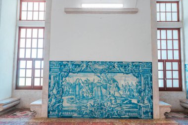 LISBON, PORTUGAL, 14 Mart 2025, Paroquial de graca Kilisesi 'nin mimari detayları, Lizbon, Portekiz