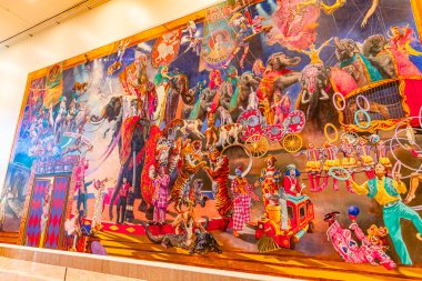 SARASOTA, FLORIDA, ABD, ARALIK 03 ARALIK 2024: Halkanın sirk dekorları