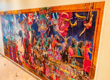 SARASOTA, FLORIDA, ABD, ARALIK 03 ARALIK 2024: Halkanın sirk dekorları