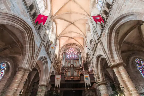 TREGUIER, COTES D 'ARMOR, BRANY, FRANCE, 2025: Katedral Saint Tugdual' ın mimari detayları