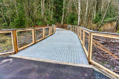 A walking bridge at Meadowdaly Beach Park in Lynnwood, Washington.