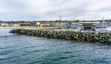 The breakwater and pier in Edmonds, Washington.