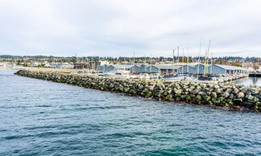 The breakwater and pier in Edmonds, Washington.