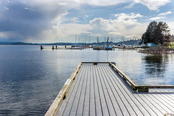 Veduta Delle Barche Ormeggiate Porto Turistico Nella Sezione Leschi Seattle — Foto Stock
