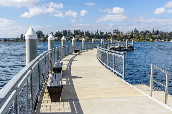 stock image A detailed view of the pier at meydenbauer bay park in Bellevue, Washington.